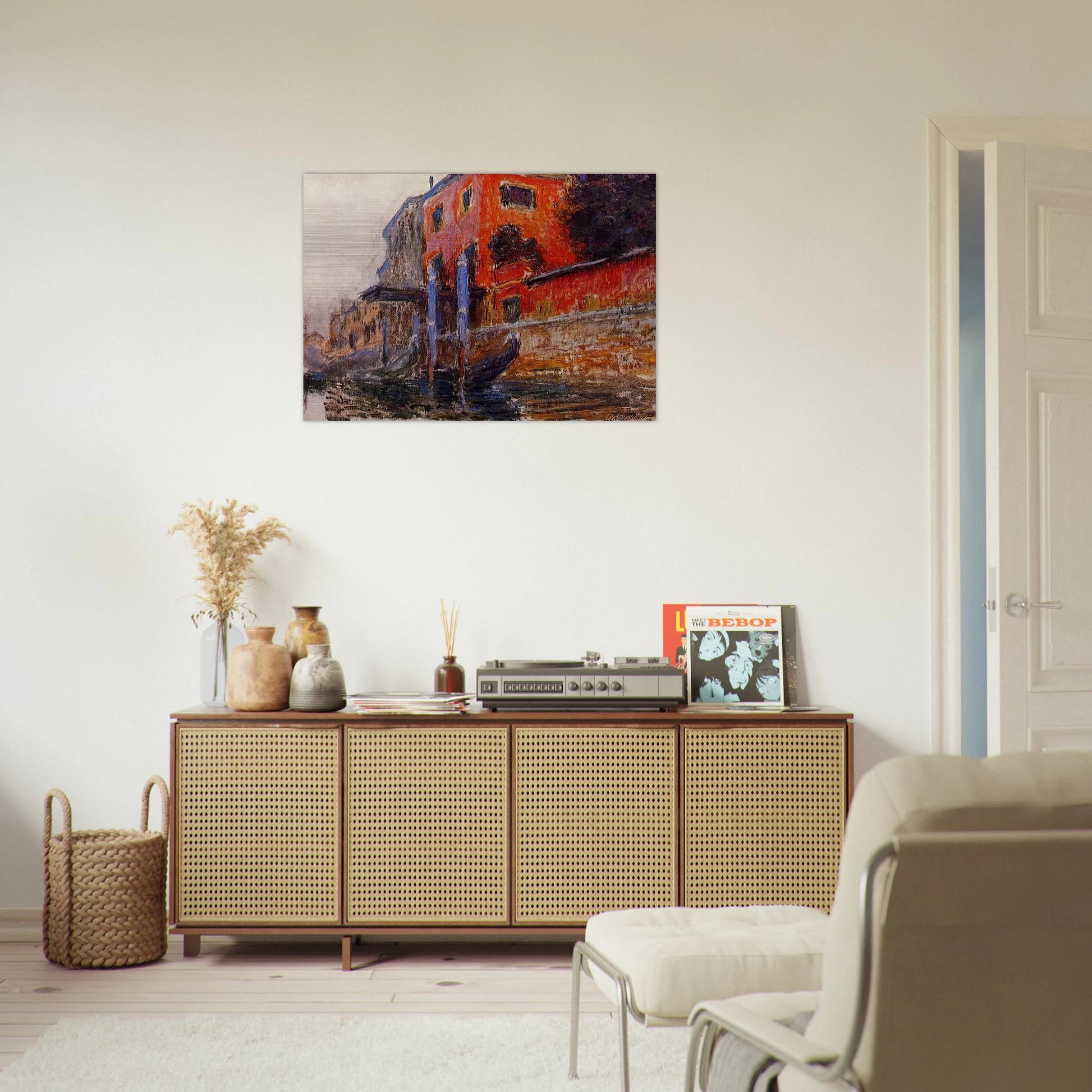 The Red House - claude monet Brushed Aluminum Print - 70x100 cm / 28x40 inches | claude monet Aluminum Print | claude monet Prints