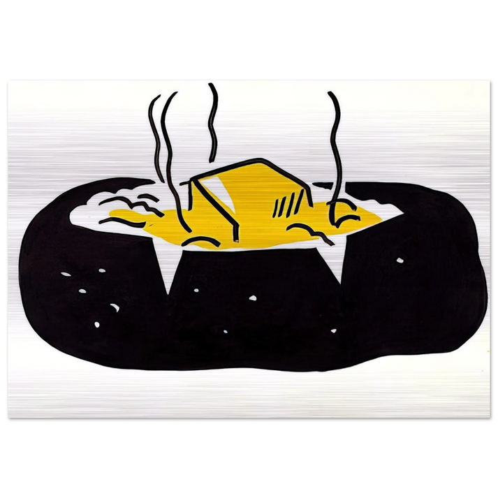 BAKED POTATO 1962 1 - Roy Lichtenstein Brushed Aluminum Print - 70x100 cm / 28x40 inches | Roy Lichtenstein Aluminum Print | Roy Lichtenstein Prints