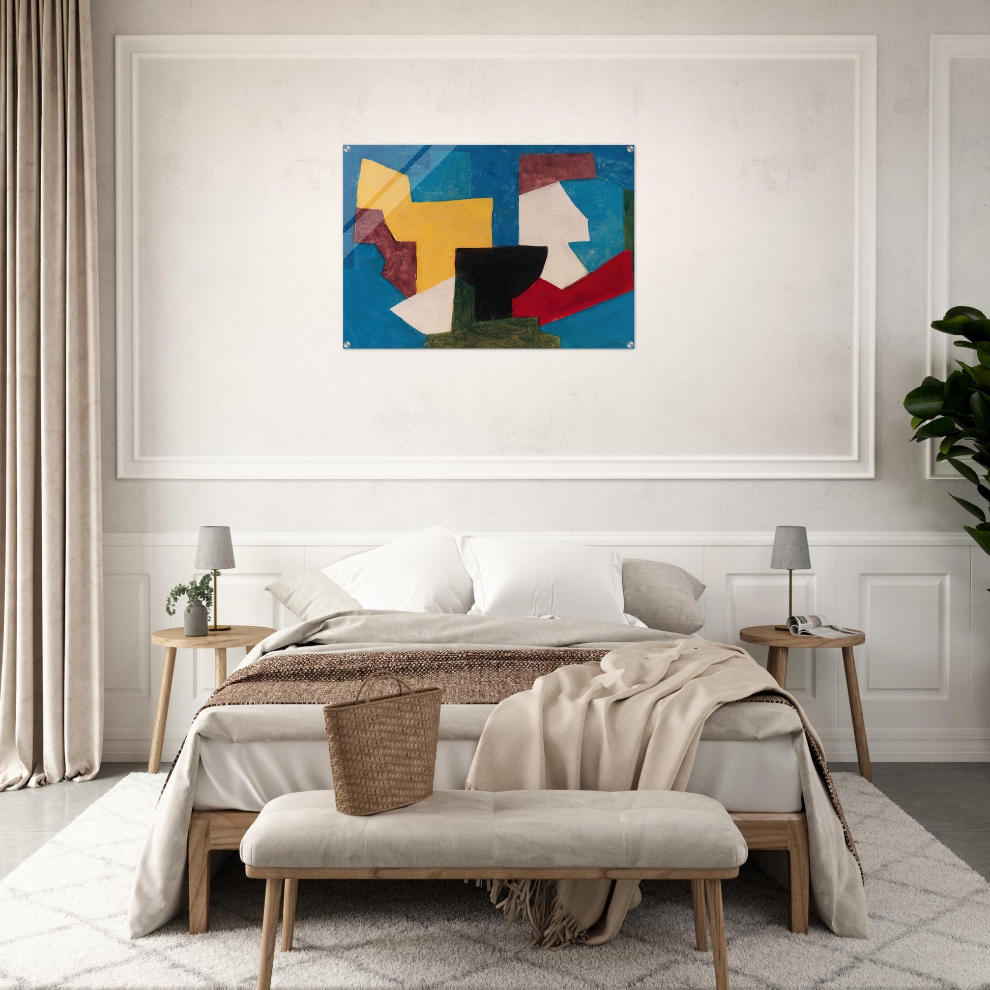 Composition multicolore à dominante bleue - 1969 - Serge Poliakoff Acrylic Print - 70x100 cm / 28x40″ inches