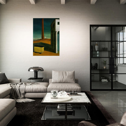 THE ANGUISH OF DEPARTURE 1914 - Giorgio de Chirico Brushed Aluminum Print - 70x100 cm / 28x40 inches | Giorgio de Chirico Aluminum Print | Giorgio de Chirico Prints