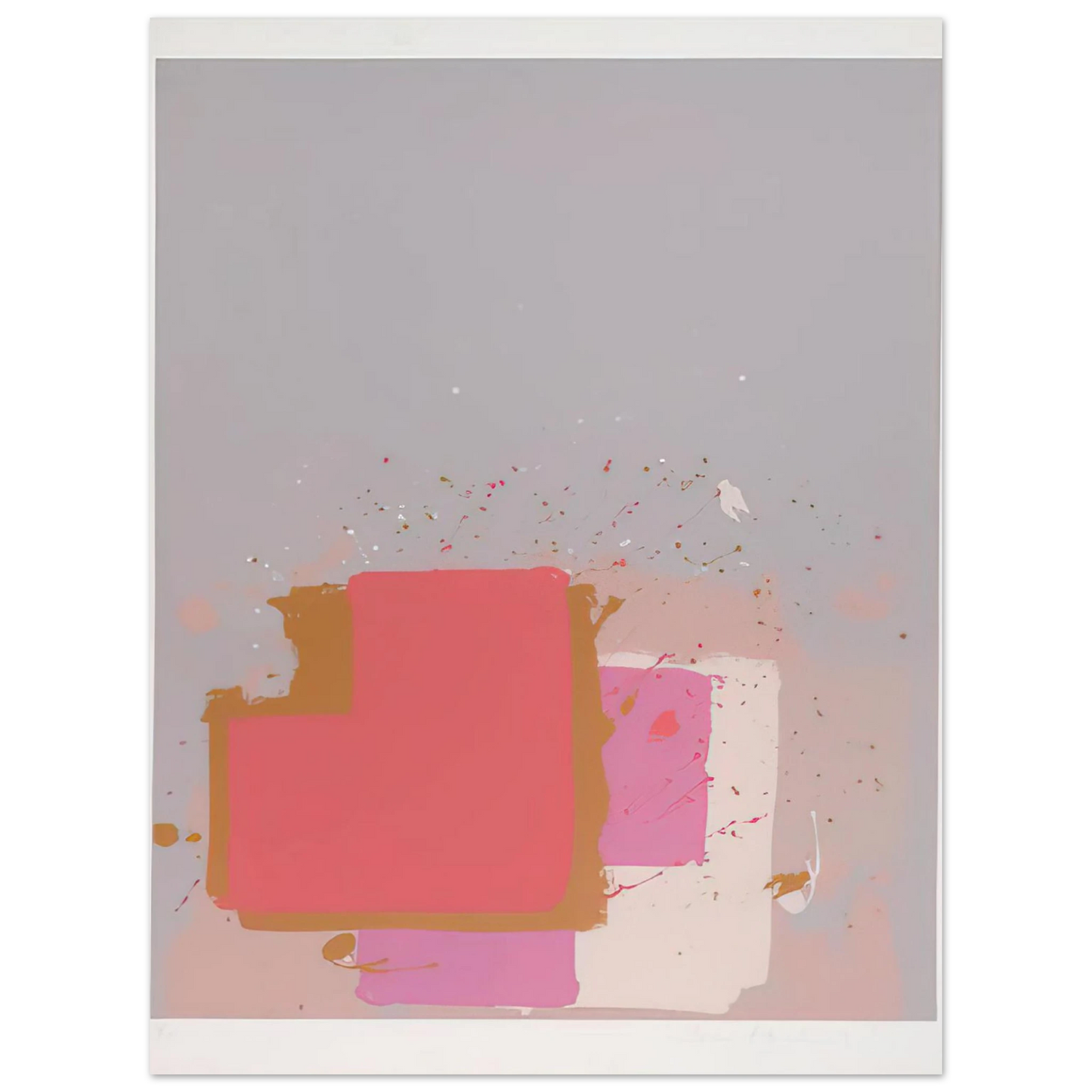 John Hoyland - Red Black on Grey - 1971  75x100 cm / 30x40inches Fine Art Poster