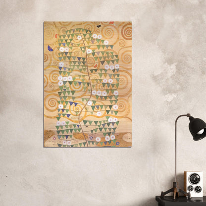 CARTOON FOR THE FRIEZE OF THE VILLA STOCLET IN BRUSSELS RIGHT PART OF THE TREE OF LIFE 1909 - Gustav Klimt Brushed Aluminum Print - 70x100 cm / 28x40 inches | Gustav Klimt Aluminum Print | Gustav Klimt Prints