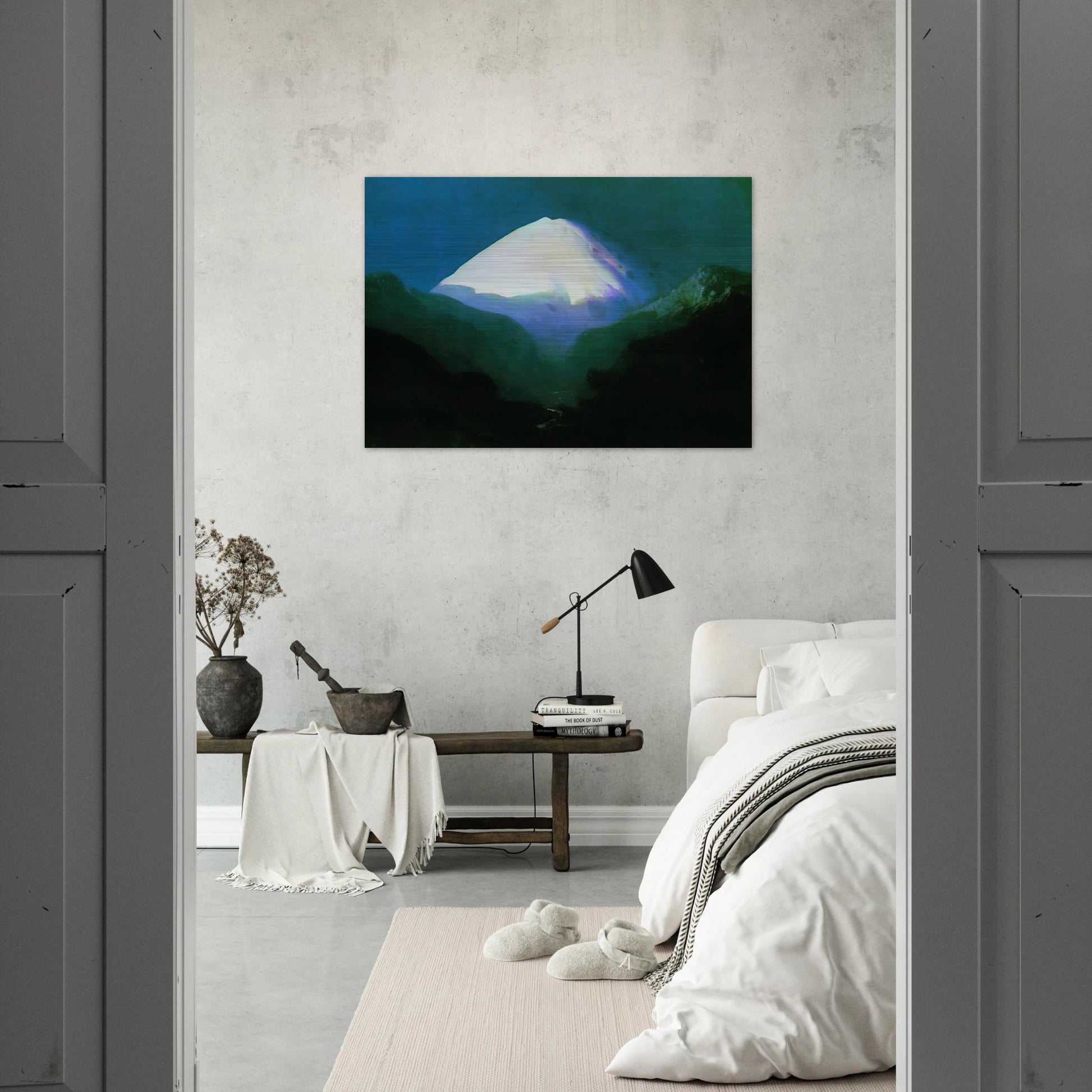 Elbrus. Moonlit Night - Arkhyp Kuindzhi Brushed Aluminum Print - 70x100 cm / 28x40 inches | Arkhyp Kuindzhi Aluminum Print | Arkhyp Kuindzhi Prints