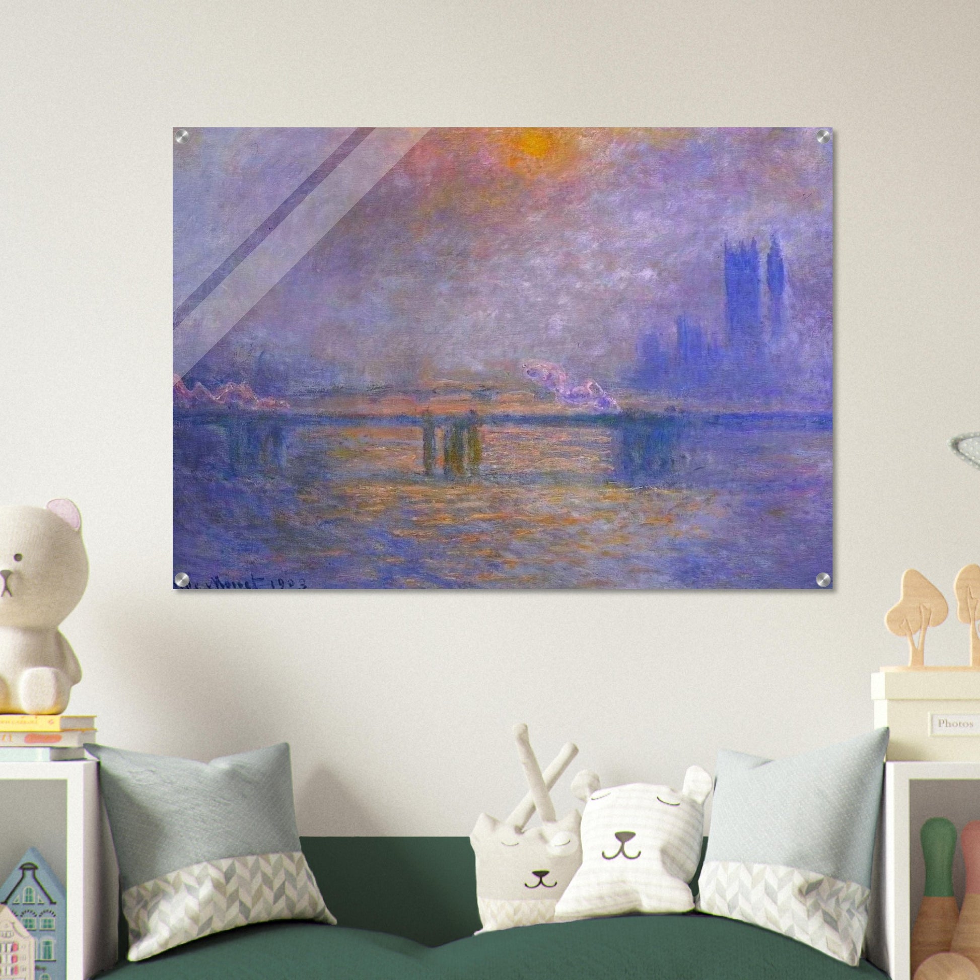 Charing Cross Bridge, The Thames 02 - claude monet Acrylic Print - 70x100 cm / 28x40″ inches | claude monet Wall Art | claude monet Prints