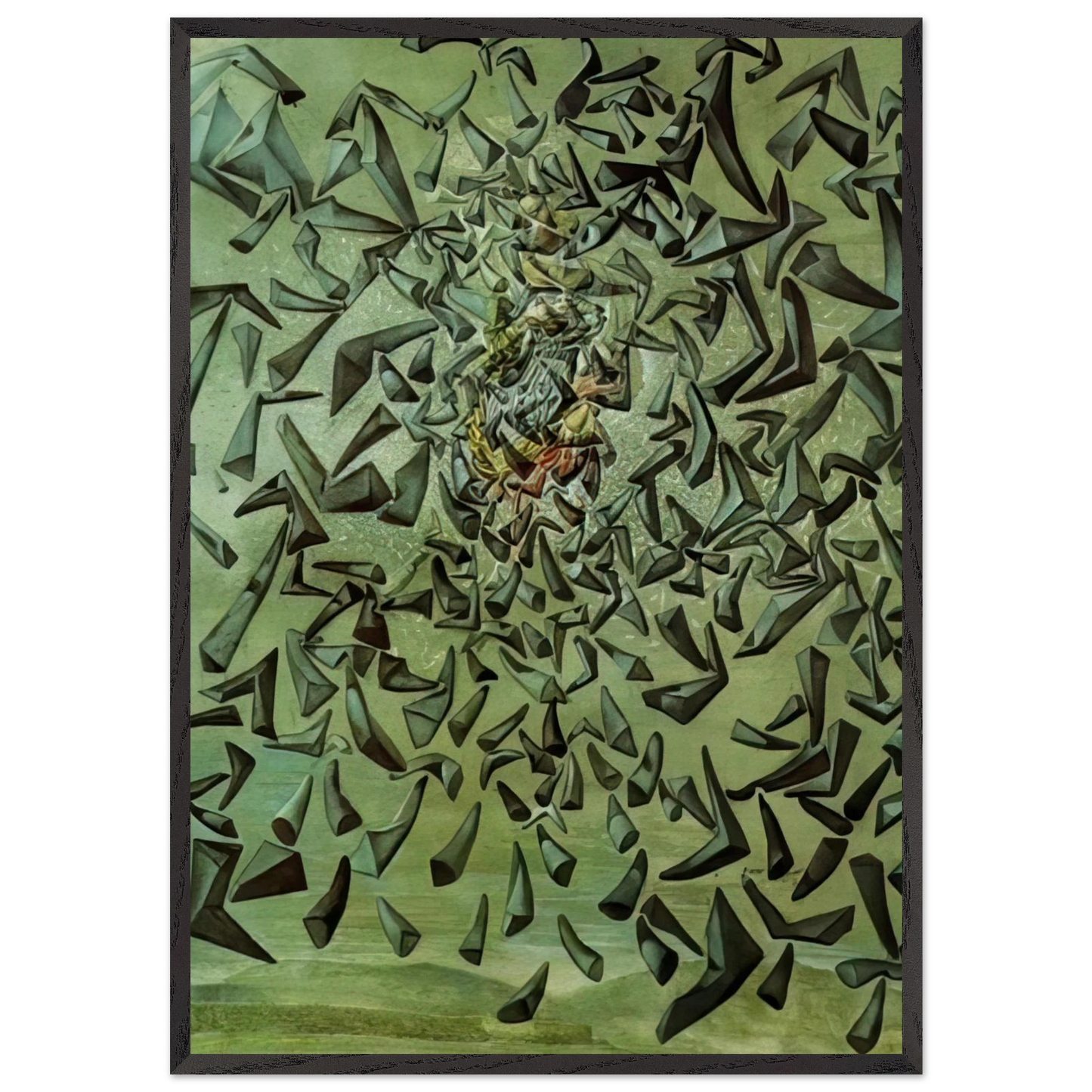 ASCENSIONIST SAINT CECILIA - Salvador Dali 70x100 cm / 28x40 inches Framed Art Print – Black Wooden Frame