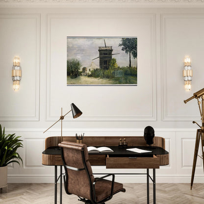 THE WINDMILL AT SANNOIS 1912 - Maurice Utrillo Brushed Aluminum Print - 70x100 cm / 28x40 inches | Maurice Utrillo Aluminum Print | Maurice Utrillo Prints