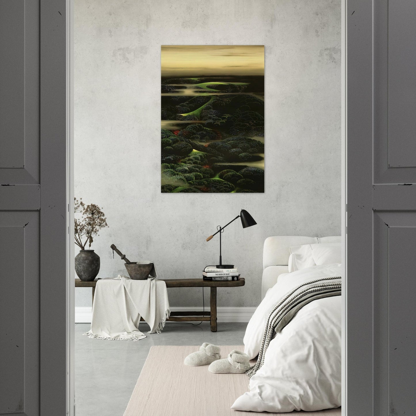 Twilight - Eyvind Earle Brushed Aluminum Print - 70x100 cm / 28x40 inches | Eyvind Earle Aluminum Print | Eyvind Earle Prints