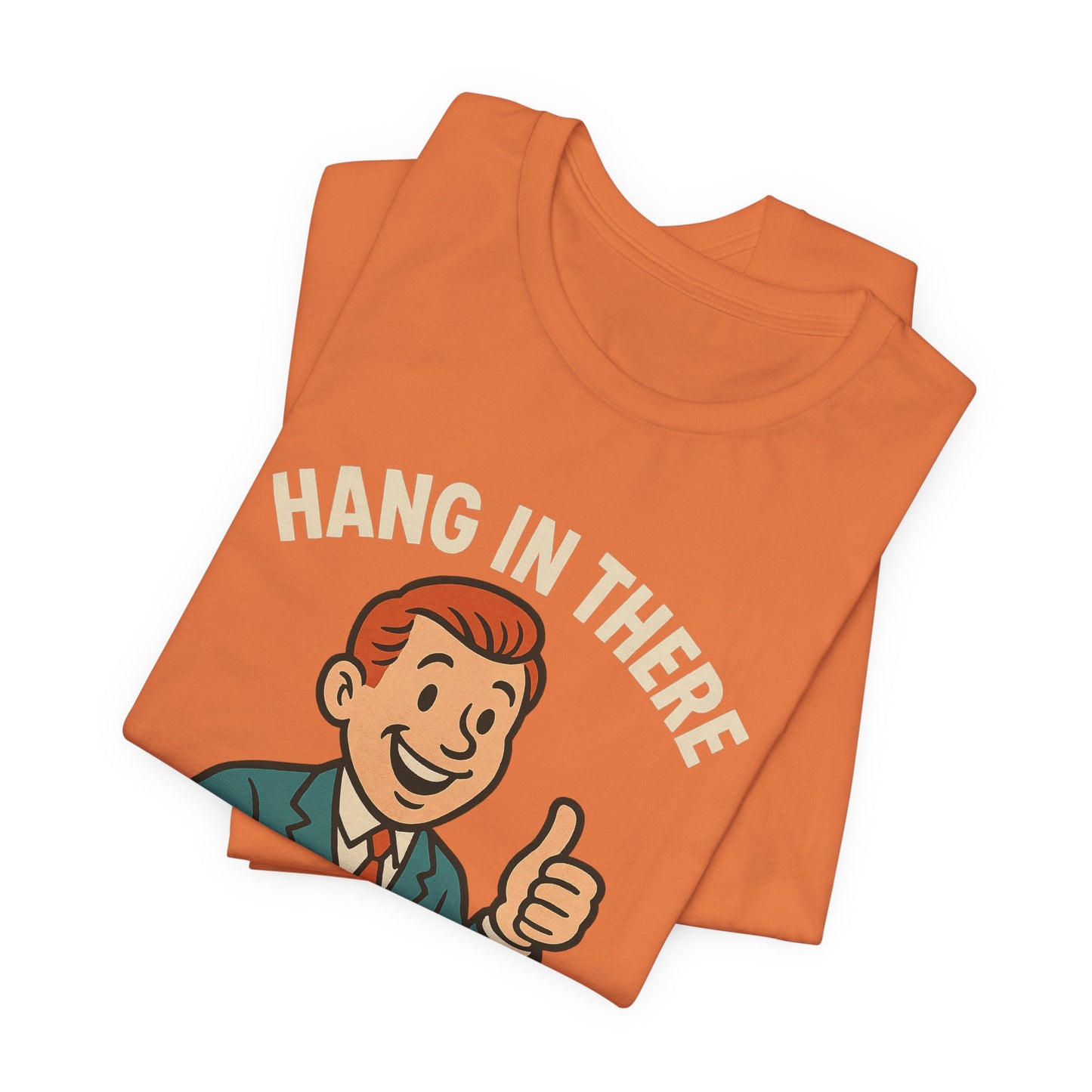 Grappige sarcastische quote T-shirt: "Blijf hangen, het wordt erger", donkere humor, grappig shirt
