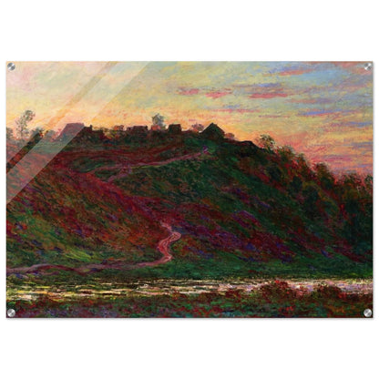 The Village of La Roche-Blond, Sunset - claude monet Acrylic Print - 70x100 cm / 28x40″ inches | claude monet Wall Art | claude monet Prints