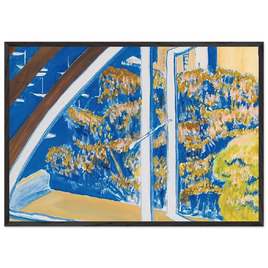 The Window Lavender Bay - 1980 - Brett Whiteley 70x100 cm / 28x40 inches Framed Art Print – Black Wooden Frame