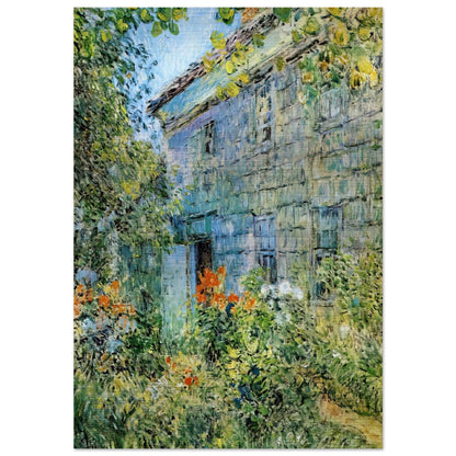 Old House and Garden, East Hampton - Childe Hassam Brushed Aluminum Print - 70x100 cm / 28x40 inches | Childe Hassam Aluminum Print | Childe Hassam Prints