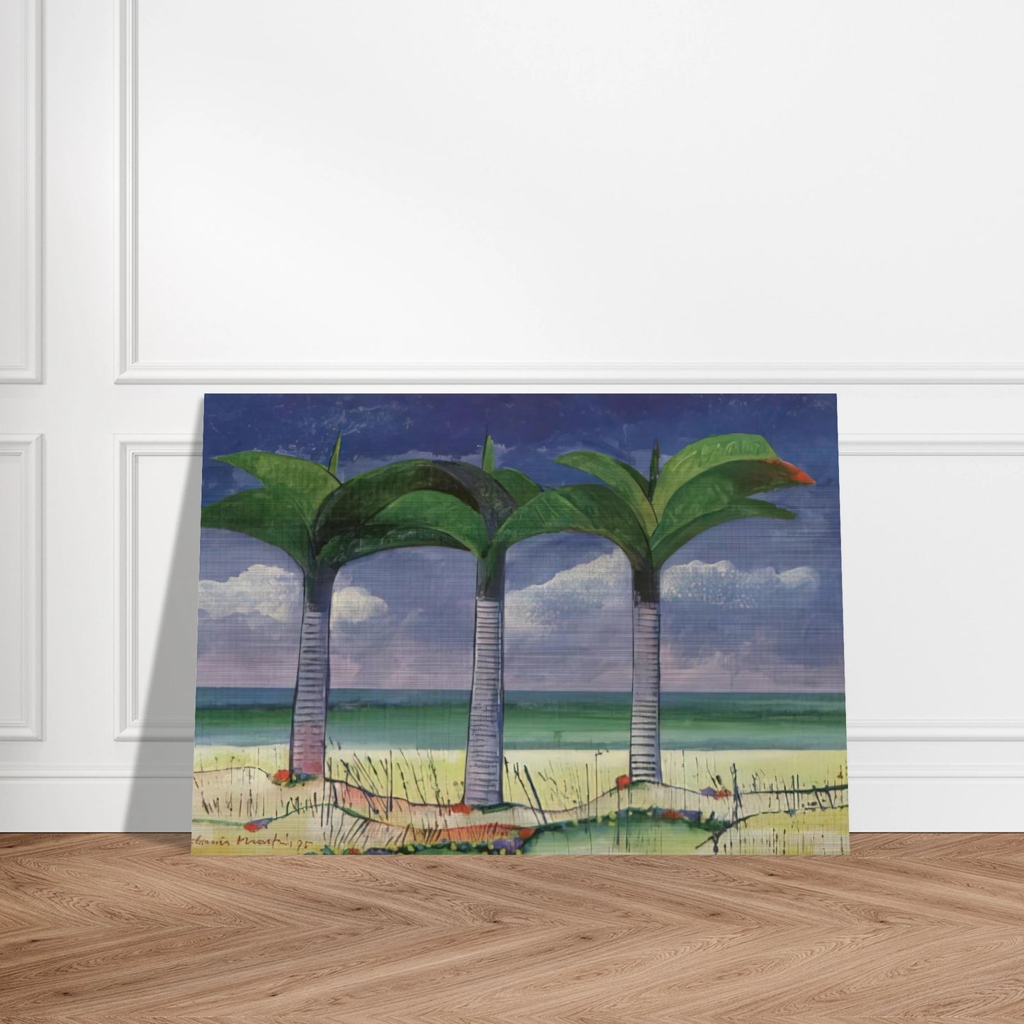 Praia com Três Coqueiros - 1995 - Aldemir Martins Brushed Aluminum Print - 70x100 cm / 28x40 inches | Aldemir Martins Aluminum Print | Aldemir Martins Prints