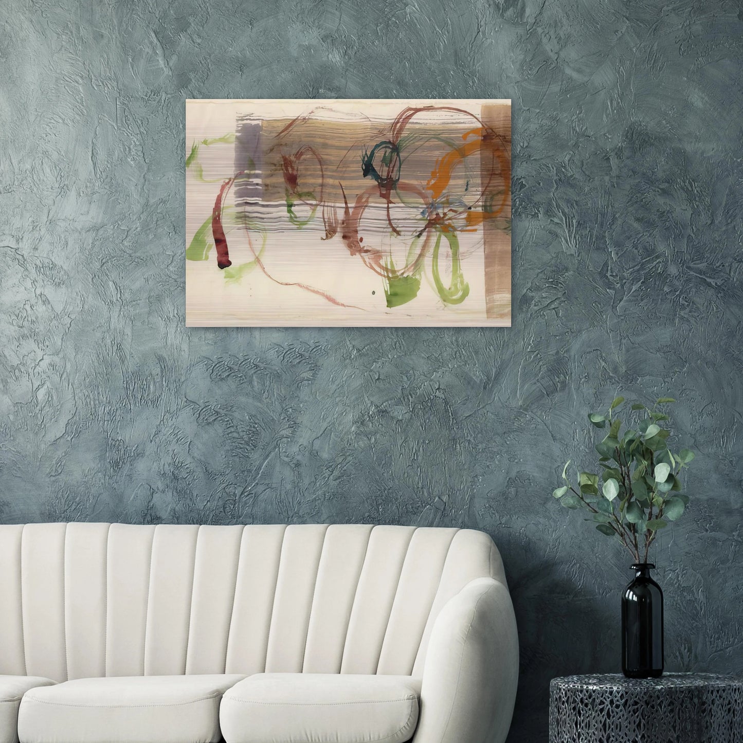 New River Watercolor, Series I, No. 3 - 1988 - John Cage Brushed Aluminum Print - 70x100 cm / 28x40 inches | John Cage Aluminum Print | John Cage Prints