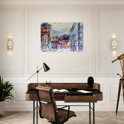 TO THE STUDIOS - Frank Auerbach Brushed Aluminum Print - 70x100 cm / 28x40 inches | Frank Auerbach Aluminum Print | Frank Auerbach Prints