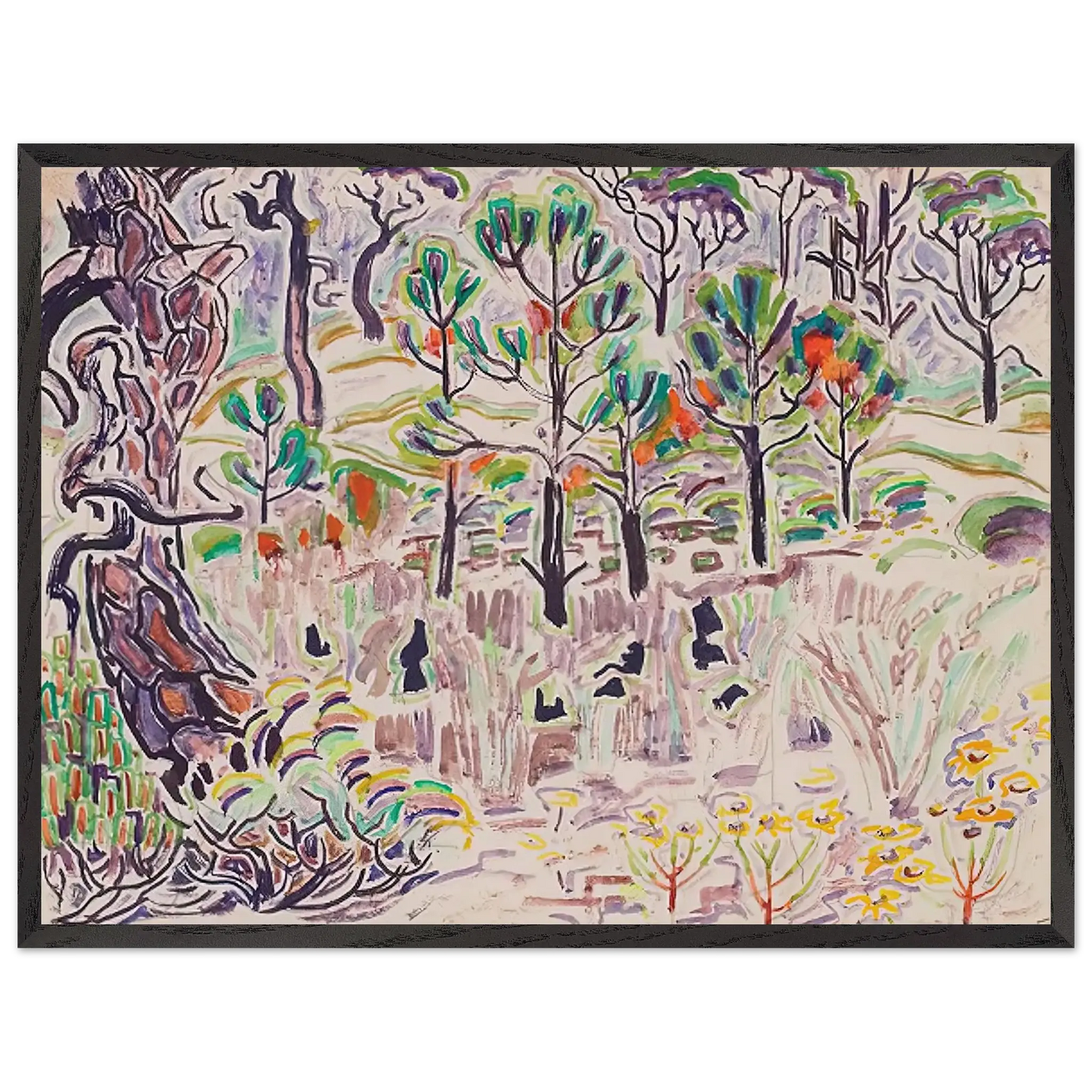 Walter Inglis Anderson - Walter Anderson Wall art - 28x43  cm / XL (11x17 Inches) - Premium Wooden Framed Poster With Fine Art Paper - White frame