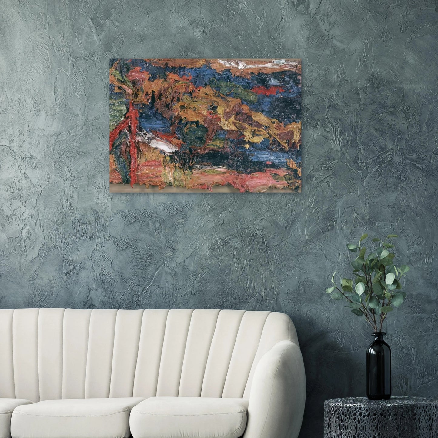 E O W ON HER BLUE EIDERDOWN III - Frank Auerbach Brushed Aluminum Print - 70x100 cm / 28x40 inches | Frank Auerbach Aluminum Print | Frank Auerbach Prints