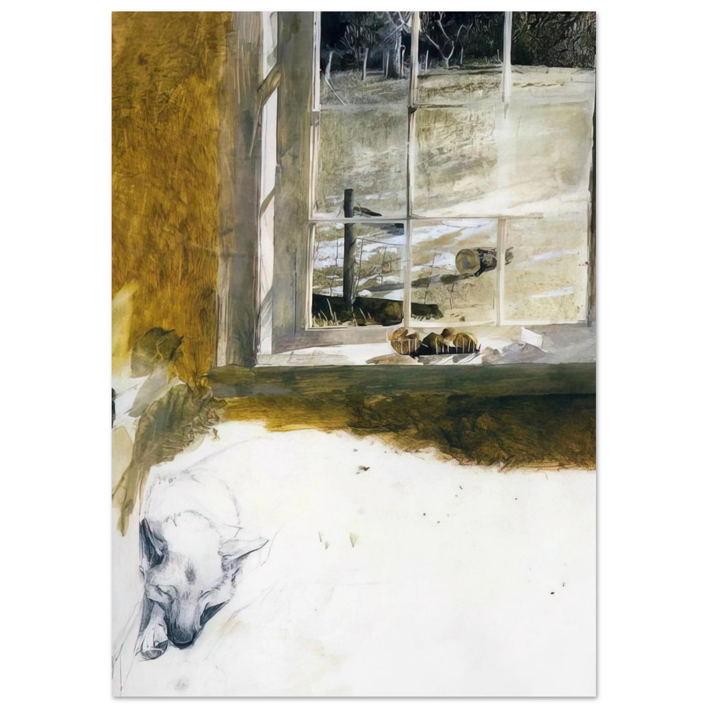 Andrew Wyeth - GROUNDHOG DAY 3 Wall Art - 60x80 cm / 24x32 inches - Fine Art Poster-canvas - -