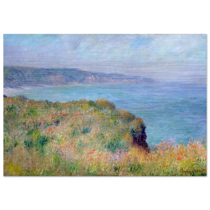 Cliff near Pourville - claude monet Brushed Aluminum Print - 70x100 cm / 28x40 inches | claude monet Aluminum Print | claude monet Prints