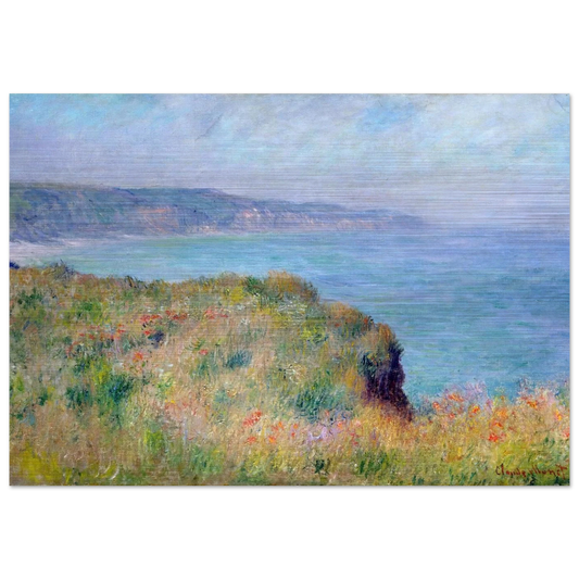 Cliff near Pourville - claude monet Brushed Aluminum Print - 70x100 cm / 28x40 inches | claude monet Aluminum Print | claude monet Prints