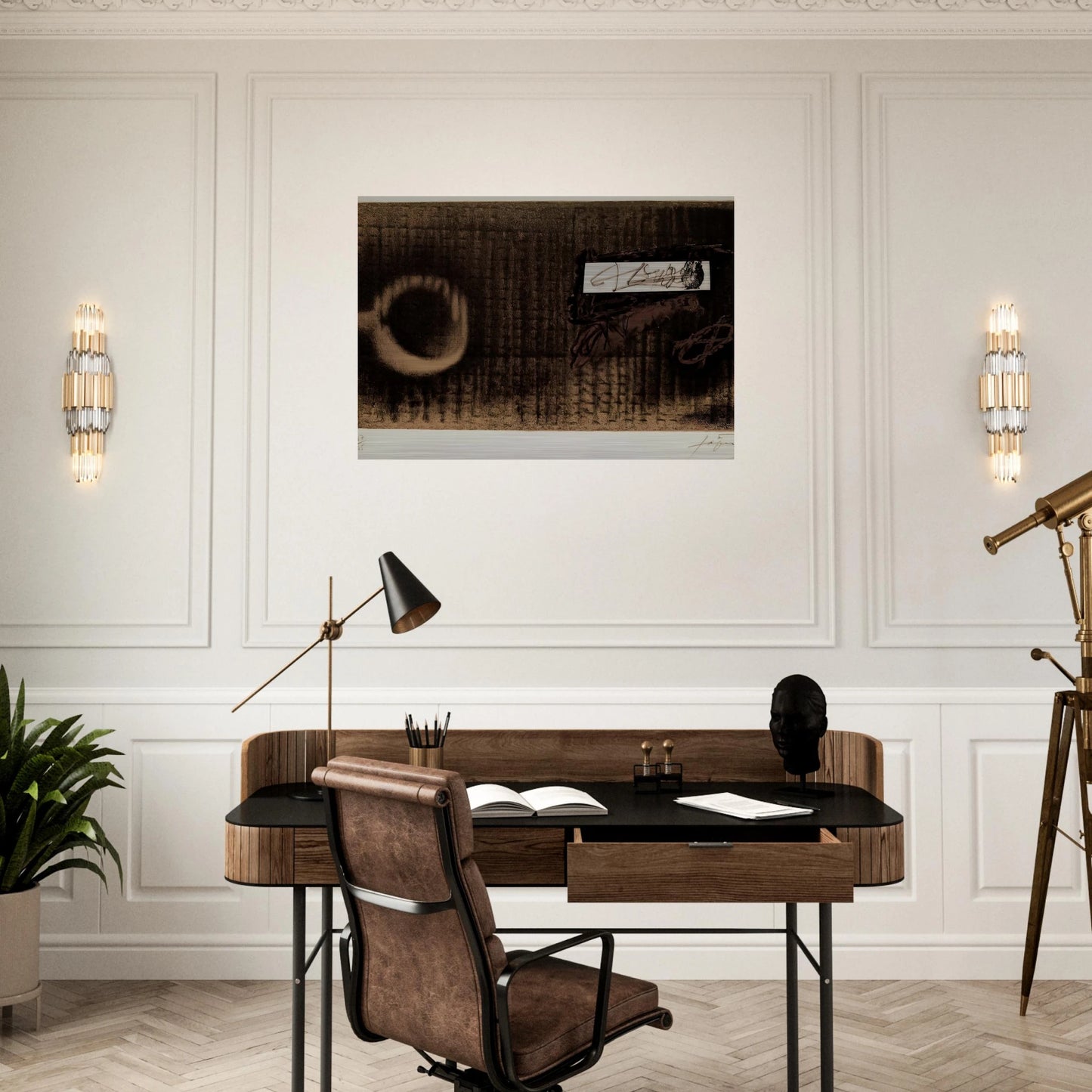 ETIQUETTE 1979 - Antoni Tapies Brushed Aluminum Print - 70x100 cm / 28x40 inches | Antoni Tapies Aluminum Print | Antoni Tapies Prints