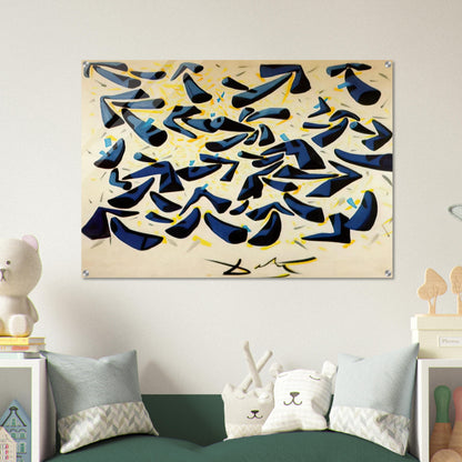 BLUE HORNS DESIGN FOR A SCARF - Salvador Dali Acrylic Print - 70x100 cm / 28x40″ inches