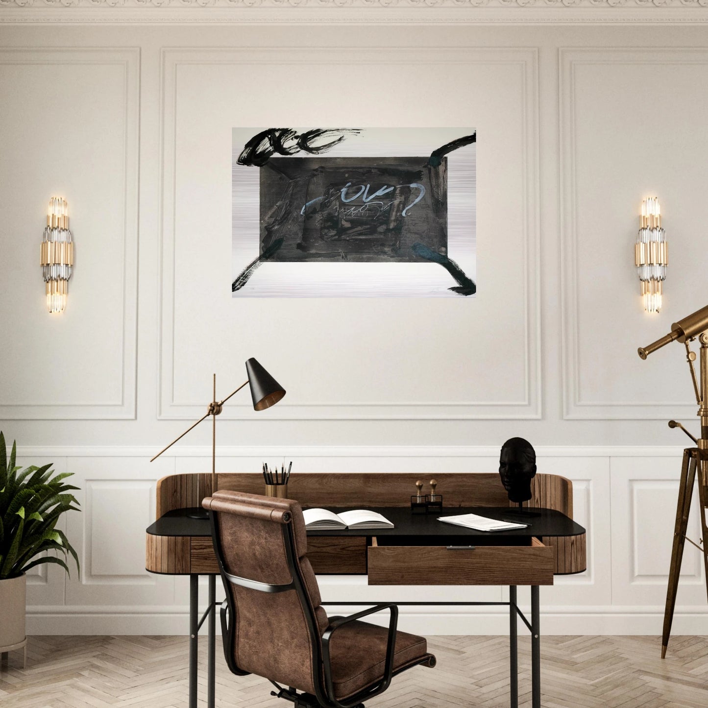 QUATRE GESTES NOIRS 1983 - Antoni Tapies Brushed Aluminum Print - 70x100 cm / 28x40 inches | Antoni Tapies Aluminum Print | Antoni Tapies Prints