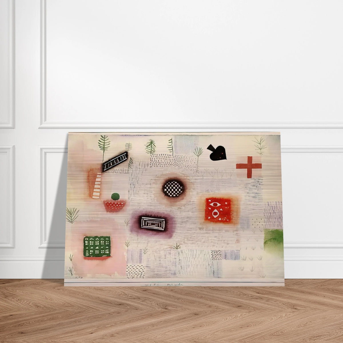 PLACE SIGNS 1926 - Paul Klee Brushed Aluminum Print - 70x100 cm / 28x40 inches | Paul Klee Aluminum Print | Paul Klee Prints