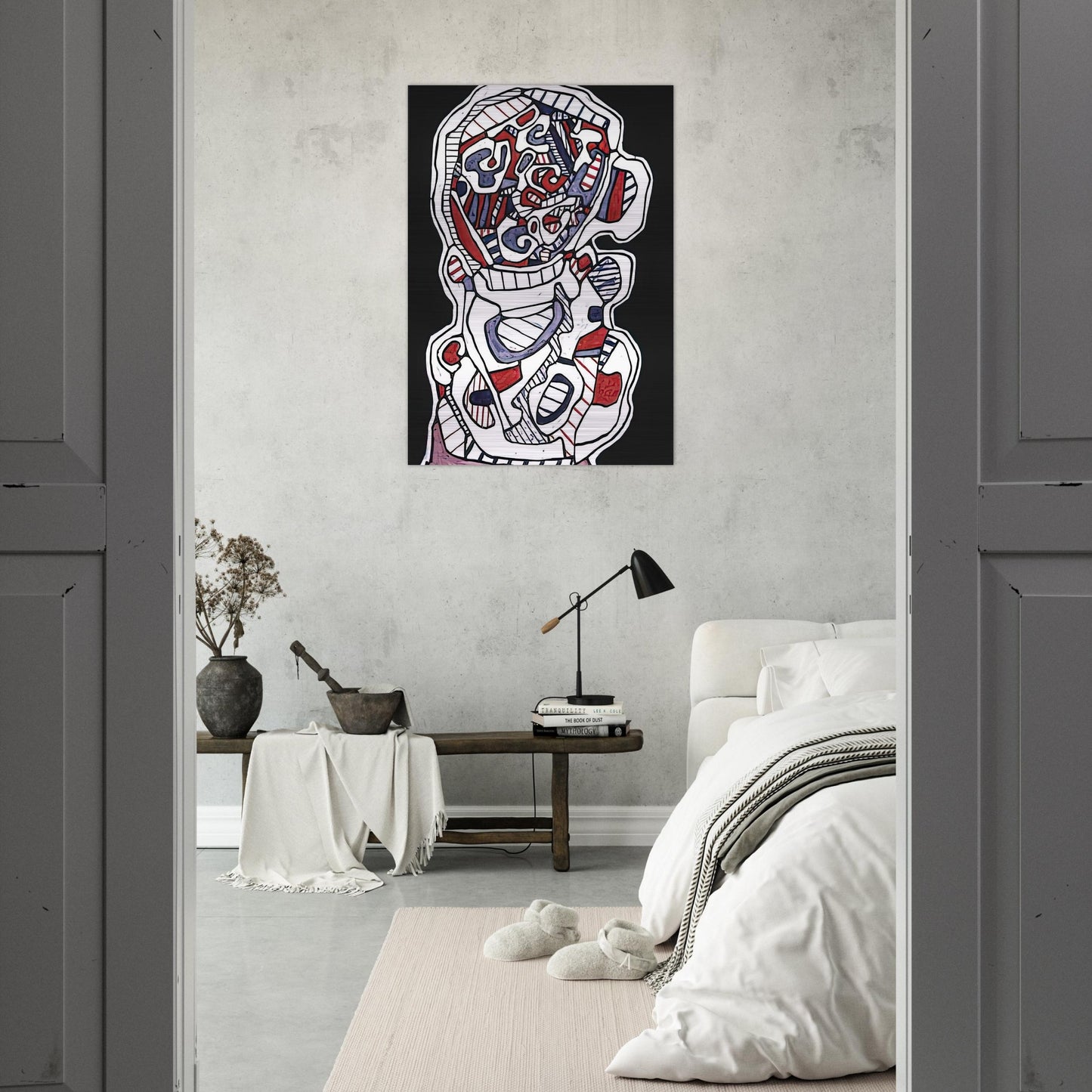 TEA VII - Jean Dubuffet Brushed Aluminum Print - 70x100 cm / 28x40 inches | Jean Dubuffet Aluminum Print | Jean Dubuffet Prints