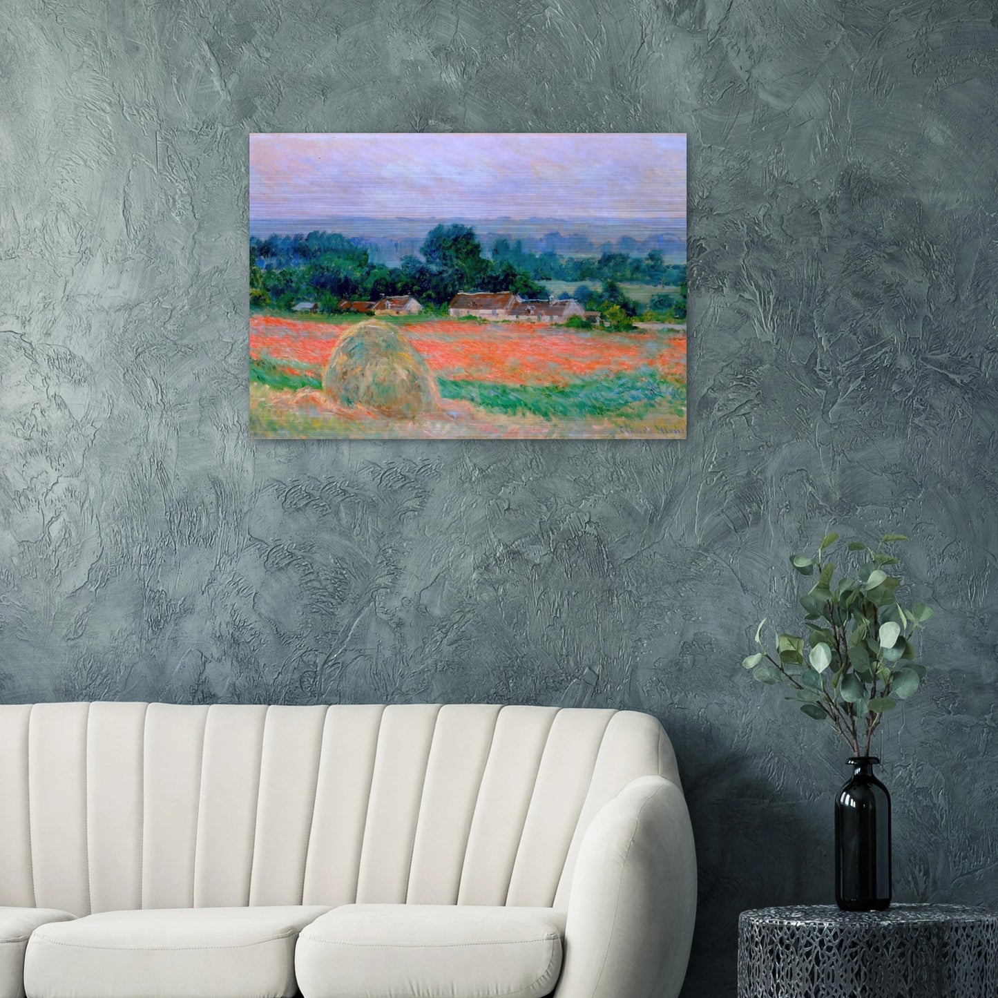 Haystack at Giverny - claude monet Brushed Aluminum Print - 70x100 cm / 28x40 inches | claude monet Aluminum Print | claude monet Prints