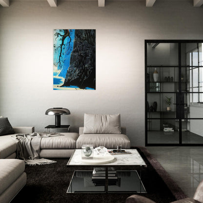 Cliffs Ascending - Eyvind Earle Brushed Aluminum Print - 70x100 cm / 28x40 inches | Eyvind Earle Aluminum Print | Eyvind Earle Prints