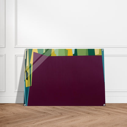 Interlocking Forms Big Magenta With Green - 1959 - Karl Benjamin Acrylic Print - 70x100 cm / 28x40″ inches