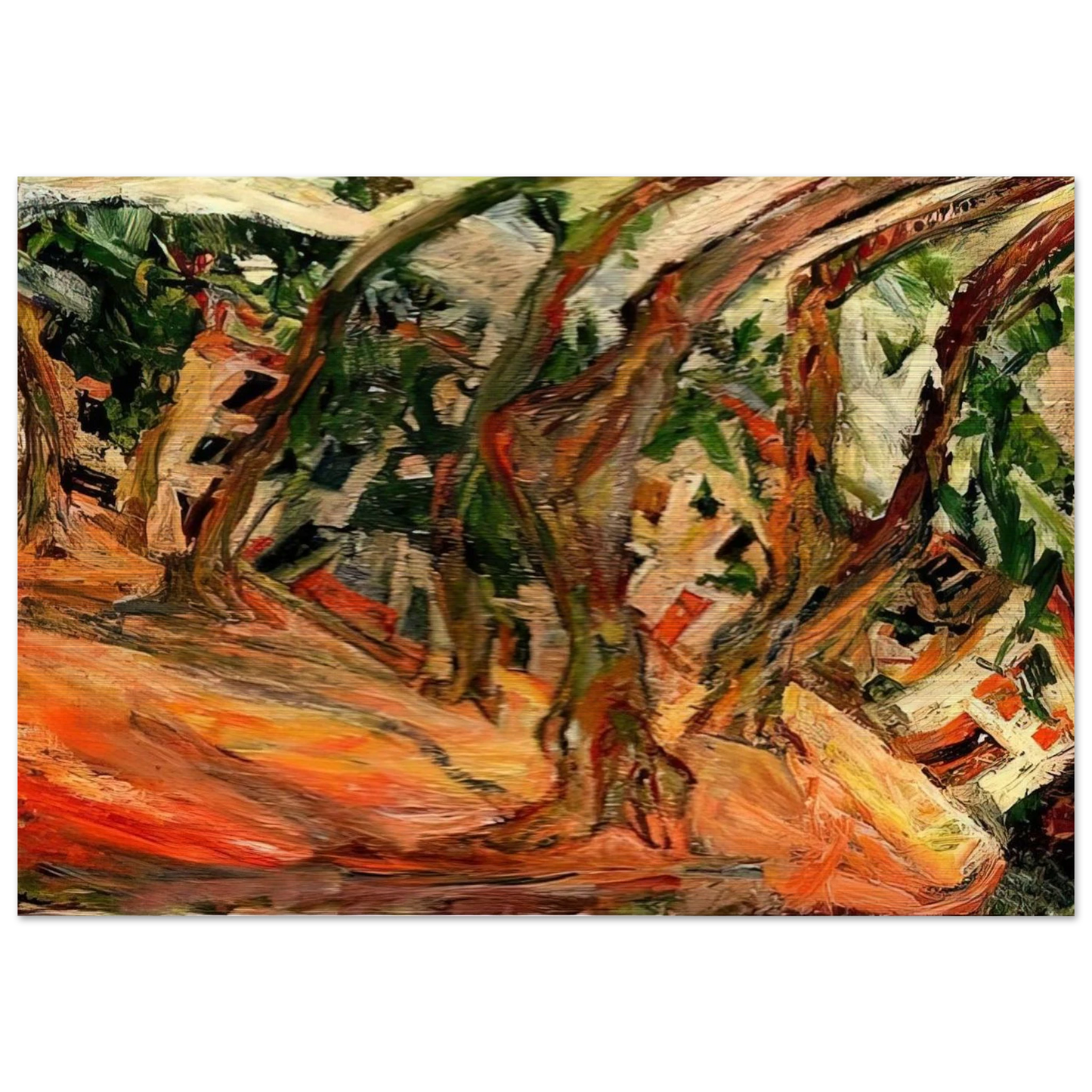 PLANE TREES AT CERET 1920 - Chaim Soutine Brushed Aluminum Print - 70x100 cm / 28x40 inches | Chaim Soutine Aluminum Print | Chaim Soutine Prints