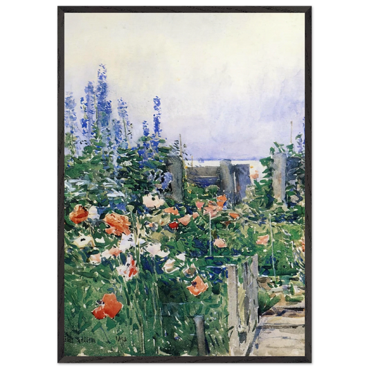 Home of the Hummingbird - Childe Hassam 70x100 cm / 28x40 inches Framed Art Print – Black Wooden Frame
