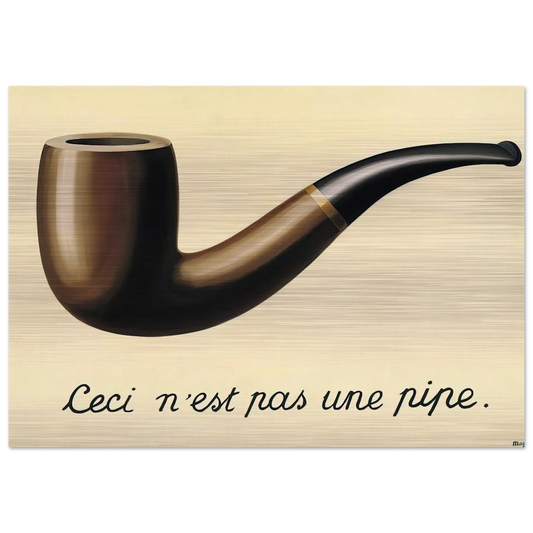 THE TREACHERY OF IMAGES THIS IS NOT A PIPE 1948 - Rene Magritte Brushed Aluminum Print - 70x100 cm / 28x40 inches | Rene Magritte Aluminum Print | Rene Magritte Prints