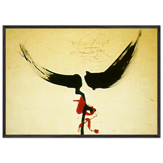 DALI S MOUSTACHE - Salvador Dali 70x100 cm / 28x40 inches Framed Art Print – Black Wooden Frame