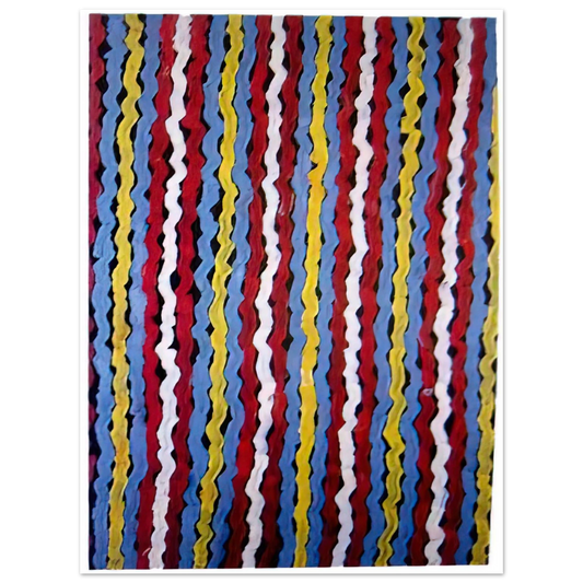 Clifford Possum Tjapaltjarri - Spear Dreaming - Native Art  75x100 cm / 30x40inches Fine Art Poster