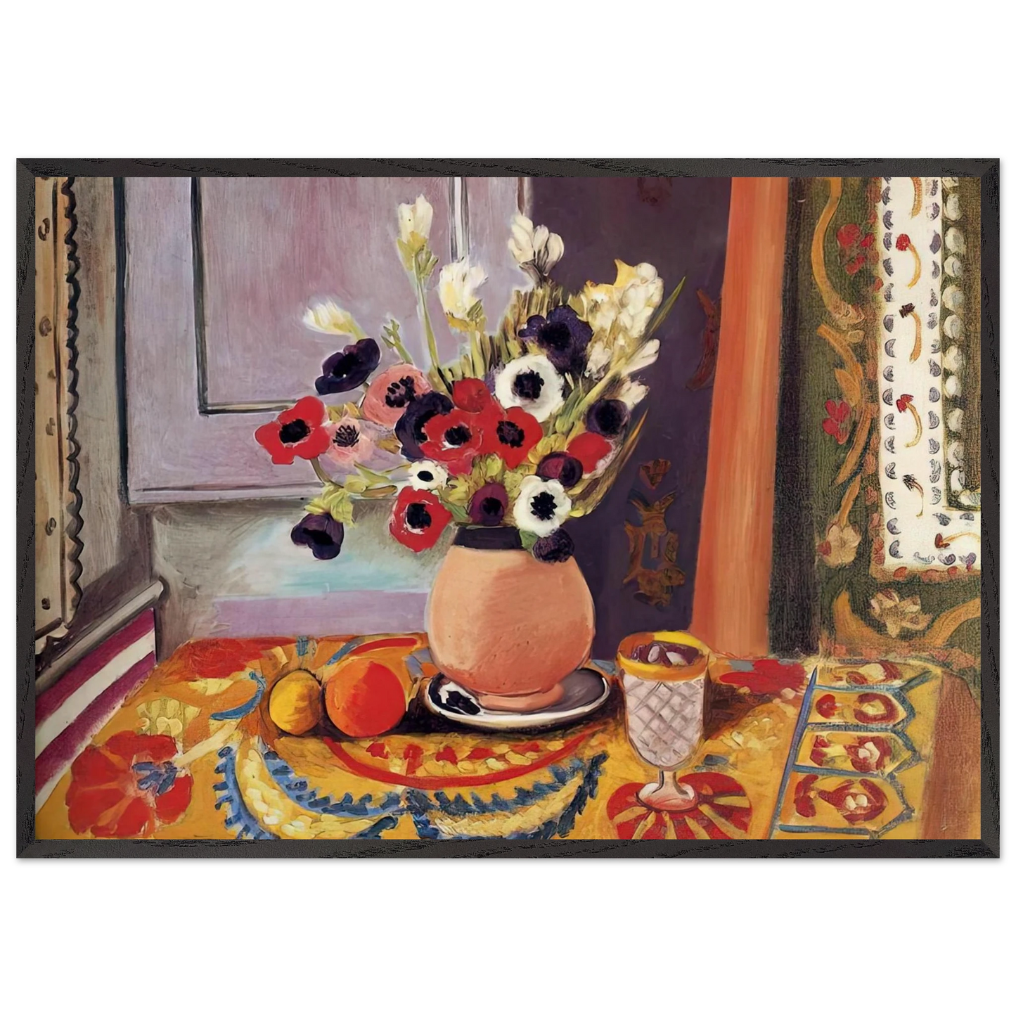 STILL LIFE 4 N1 - Henri Matisse 70x100 cm / 28x40 inches Framed Art Print – Black Wooden Frame