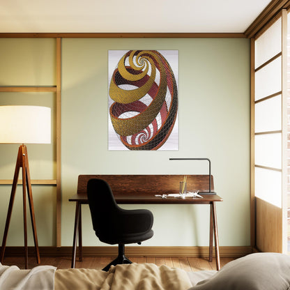 SPHERE SPIRALS - MC Escher Brushed Aluminum Print - 70x100 cm / 28x40 inches | MC Escher Aluminum Print | MC Escher Prints