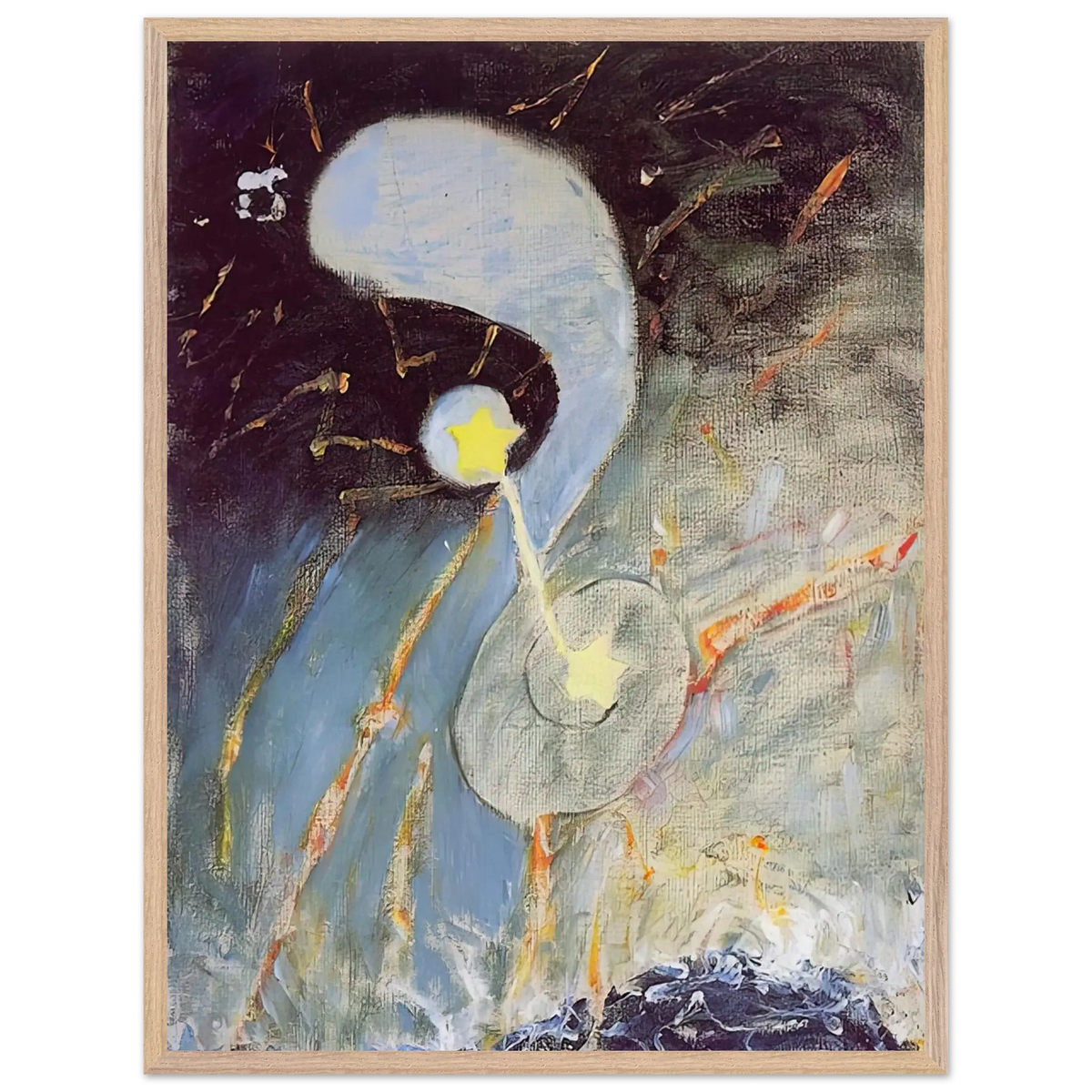 Hilma af Klint - CHAOS NR 2 1906 Wall art - 30x45 cm / 12x18 Inches - Premium Wooden Framed Poster With Fine Art Paper - Black frame