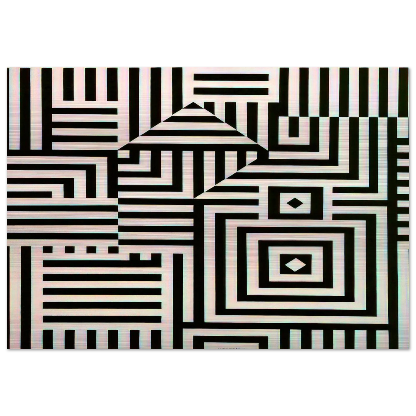 Riu-Kiu-C - 1960 - Victor Vasarely Brushed Aluminum Print - 70x100 cm / 28x40 inches | Victor Vasarely Aluminum Print | Victor Vasarely Prints