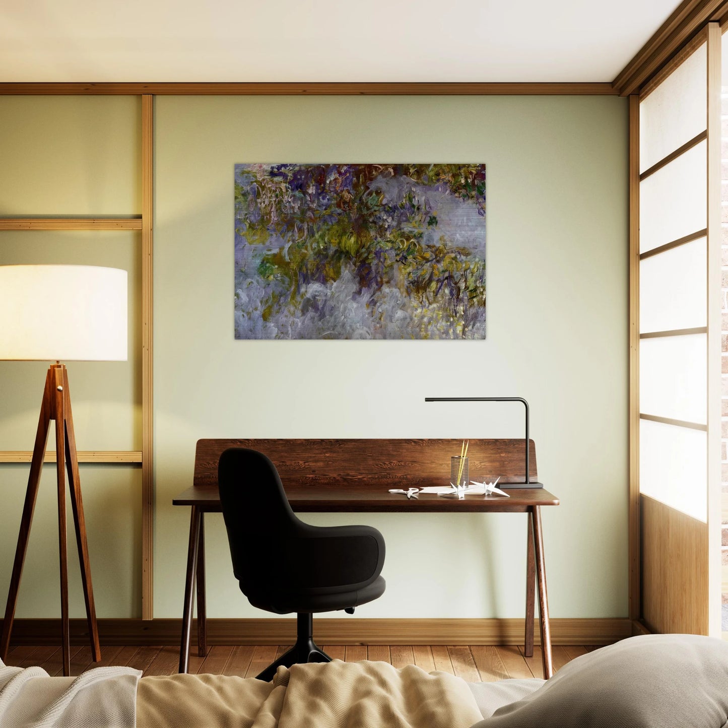 Wisteria left half - claude monet Brushed Aluminum Print - 70x100 cm / 28x40 inches | claude monet Aluminum Print | claude monet Prints