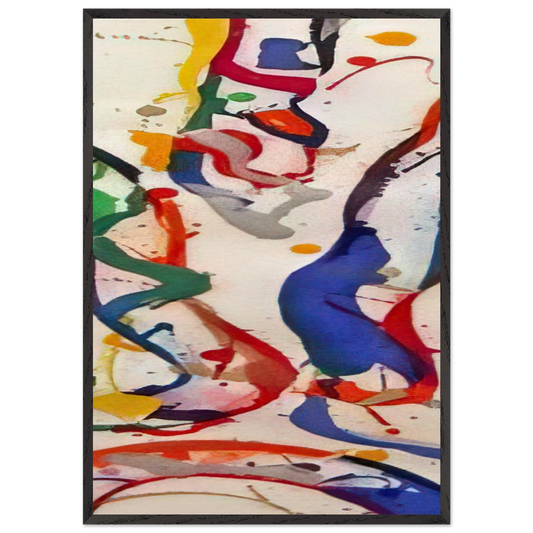 Untitled 040 - Sam Francis 70x100 cm / 28x40 inches Framed Art Print – Black Wooden Frame