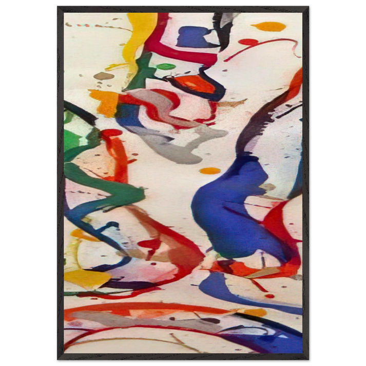 Untitled 040 - Sam Francis 70x100 cm / 28x40 inches Framed Art Print – Black Wooden Frame