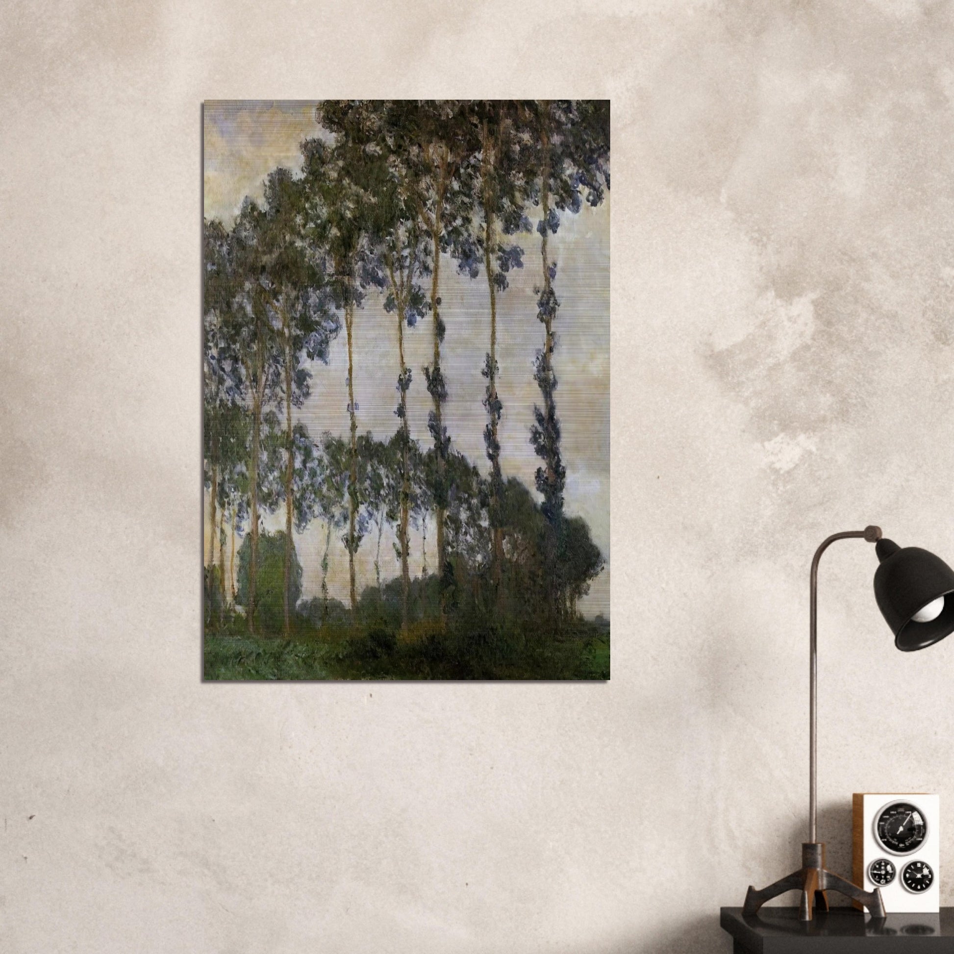 Poplars at Giverny - claude monet Brushed Aluminum Print - 70x100 cm / 28x40 inches | claude monet Aluminum Print | claude monet Prints