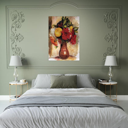 Bouquet of Flowers in an Earthenware Pitcher - Pierre-Auguste Renoir Brushed Aluminum Print - 70x100 cm / 28x40 inches | Pierre-Auguste Renoir Aluminum Print | Pierre-Auguste Renoir Prints