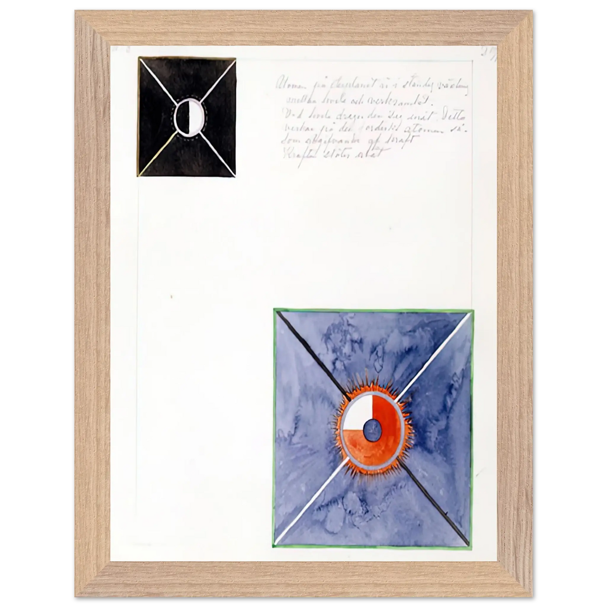 Hilma af Klint - ATOM SERIES NO 8 ATOM ON THE ETHER PLANE IS IN CONSTANT CHANGE BETWEEN REST AND ACTIVITY AT THE 1917 Wall art - 40x50 cm / 16x20 Inches - Premium Wooden Framed Poster With Fine Art Paper - White frame