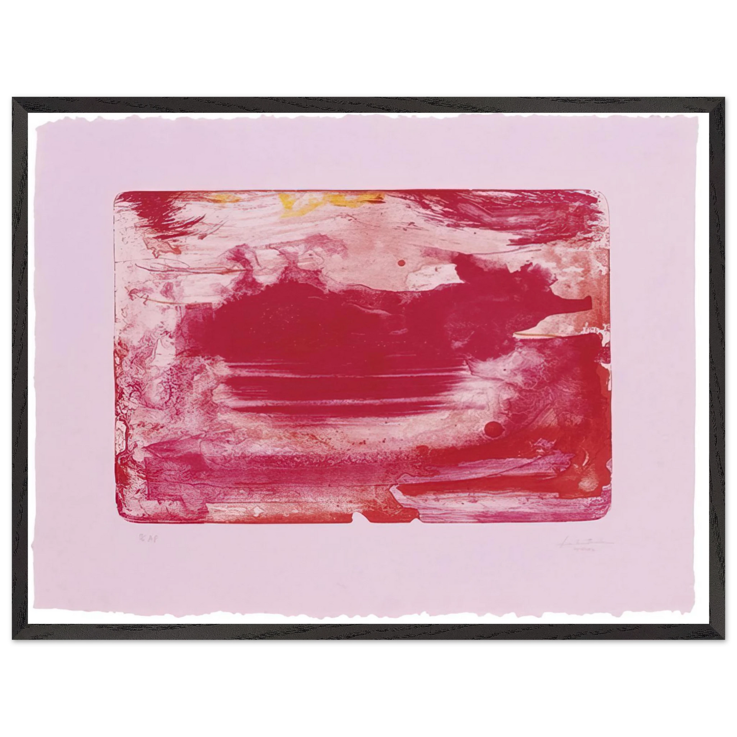 Helen Frankenthaler - The Red Sea - 1982 Wall art - A3 (29.7 x 42  cm) - Premium Wooden Framed Poster With Fine Art Paper-canvas - Black frame