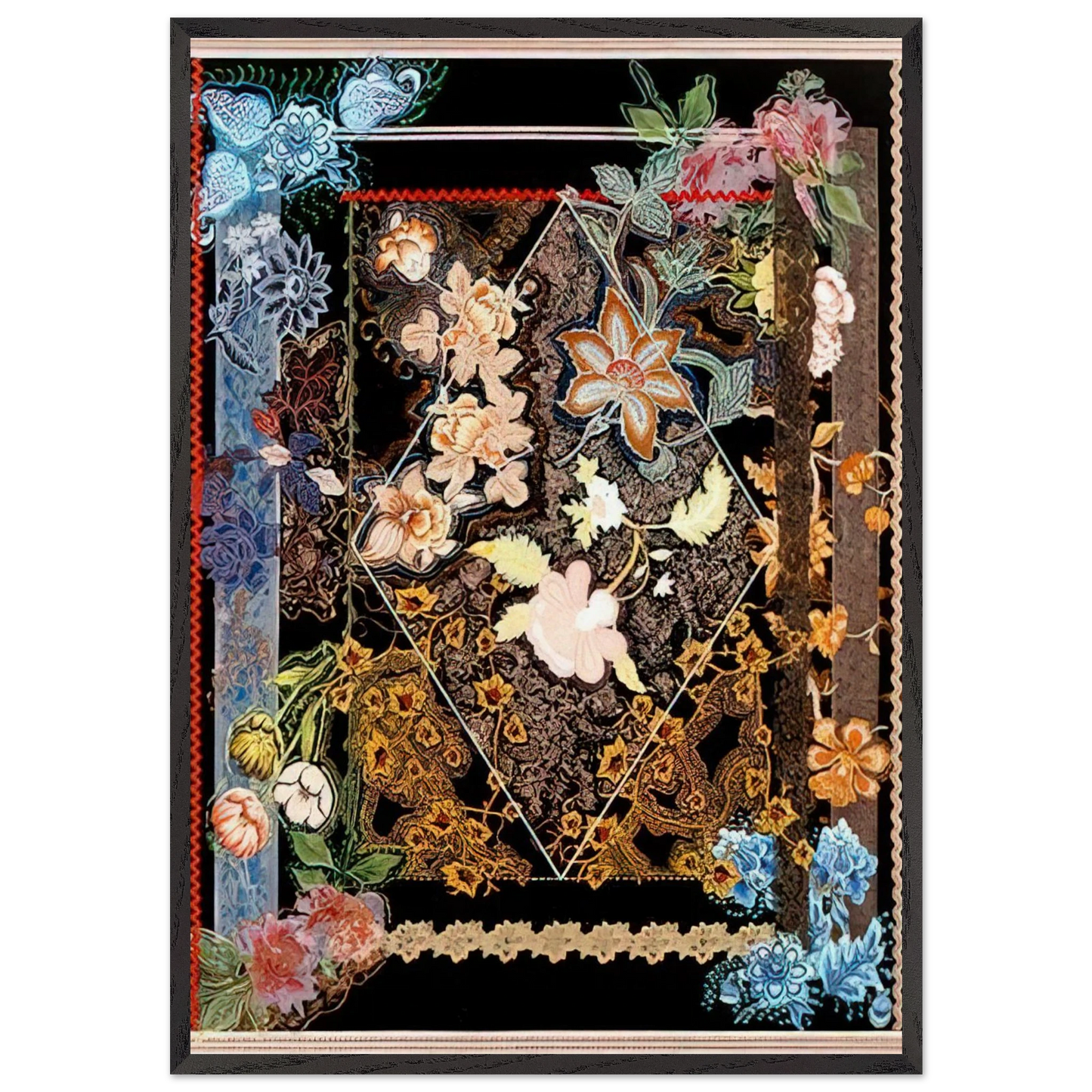 Gates of Paradise - 1980 - Miriam Schapiro 70x100 cm / 28x40 inches Framed Art Print – Black Wooden Frame