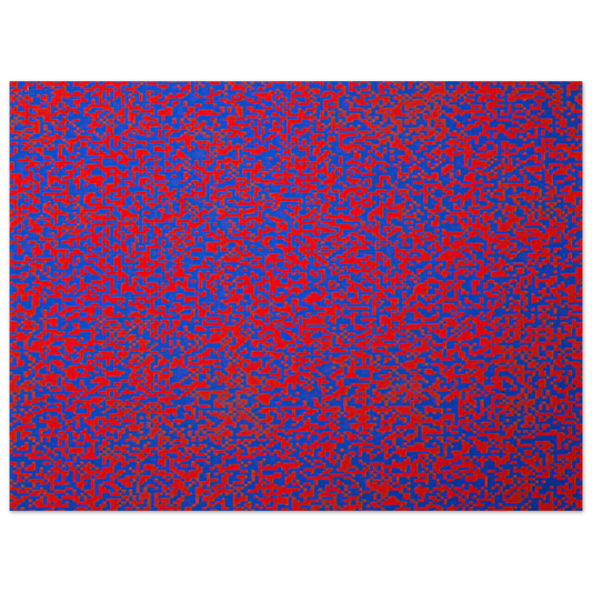 Francois Morellet - Random Distribution of 40,000 Squares Using the Odd and Even Numbers of a Telephone Directory detail - 1971  75x100 cm / 30x40inches Fine Art Poster