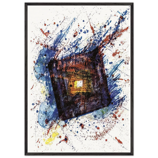 Falling Star  L L249  - Sam Francis 70x100 cm / 28x40 inches Framed Art Print – Black Wooden Frame
